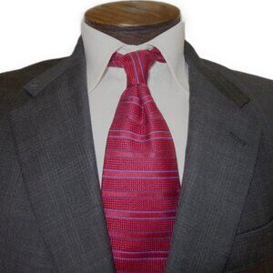 Zegna Sport Coat 40R Blue Taupe Wool Check Blazer Green Orange Overcheck Italy